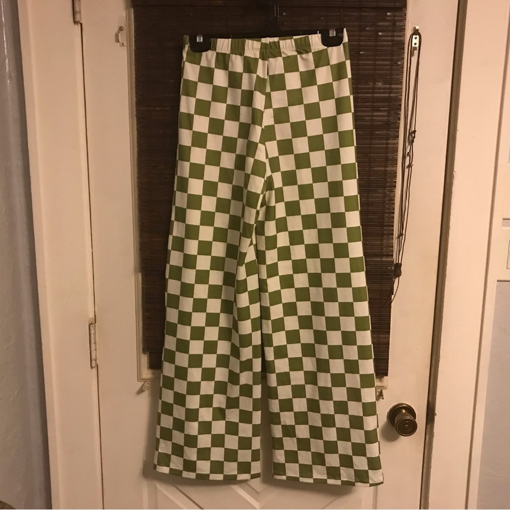 Princess Polly New Latiana Green Pant set Checkerboard size 4 - Picture 3 of 6